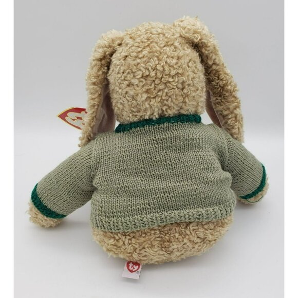Vtg 1991 TY Curly Brown Bunny Rabbit Plush 16" NOS Carrots Green Sweater Tags - Picture 3 of 10